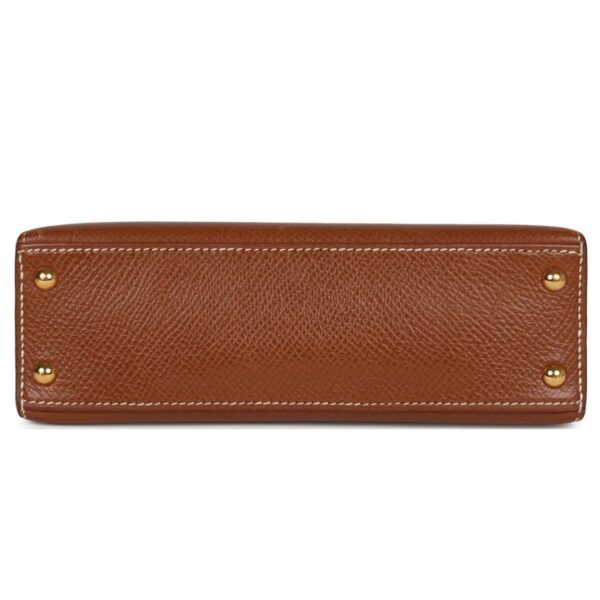 VINTAGE HERMÈS MICRO KELLY SELLIER 15 GOLD COURCHEVEL GOLD HARDWARE - Image 5