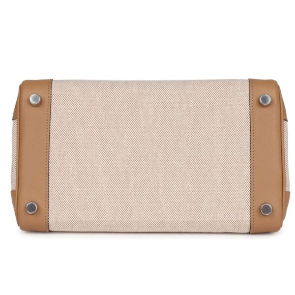 HERMÈS BIRKIN 25 TOILE H AND CHAI SWIFT PALLADIUM HARDWARE - Image 5