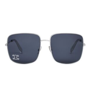 CELINE TRIOMPHE RHINESTONE 01 SUNGLASSES IN METAL WITH CRYSTALS SILVER-GREY