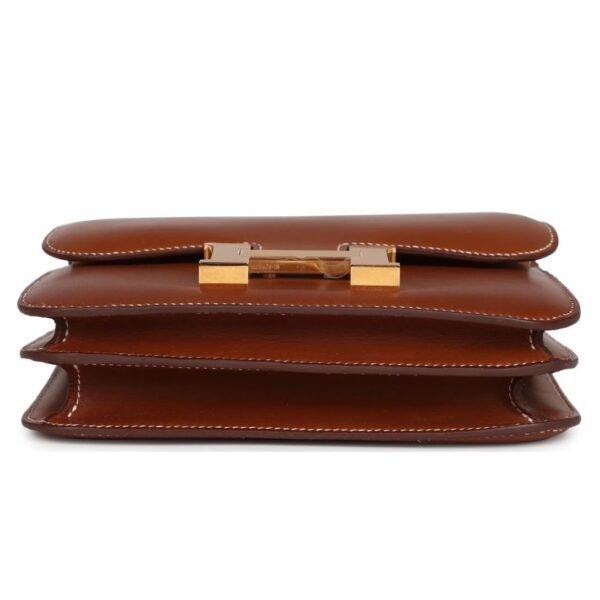 HERMÈS KELLY SELLIER 25 FAUVE BARENIA PALLADIUM HARDWARE - Image 4