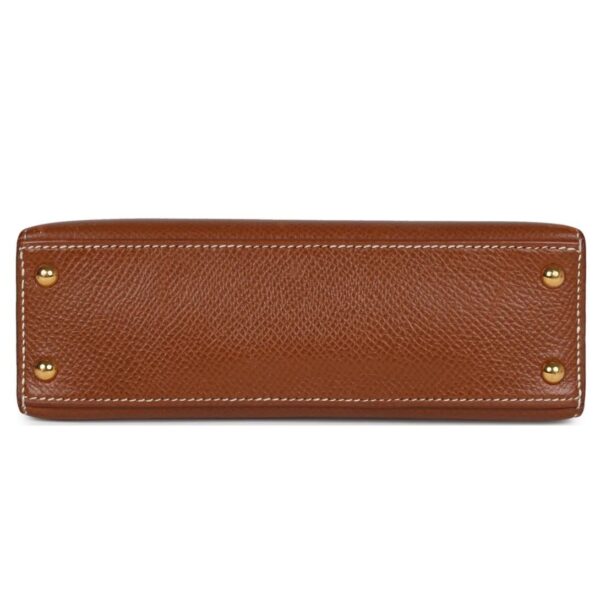 VINTAGE HERMÈS MICRO KELLY SELLIER 15 GOLD COURCHEVEL GOLD HARDWARE - Image 5
