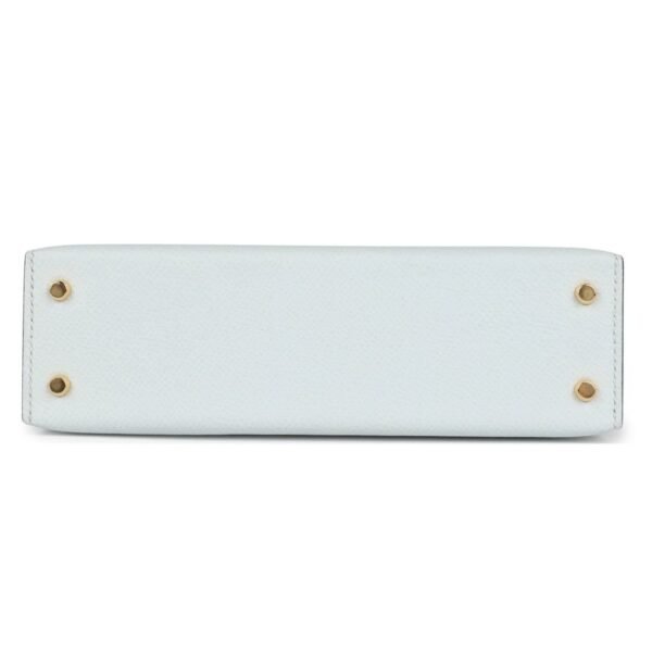 HERMÈS KELLY SELLIER 20 TRI COLOR GRIS PLATINE MAUVE PALE AND VERT MOYEN EPSOM GOLD HARDWARE - Image 5