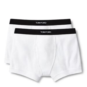 TOM FORD COTTON BOXER BRIEFS TWO PACK WHITE
