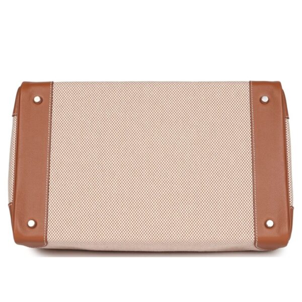 HERMÈS BIRKIN HAC 40 GOLD EVERCOLOR AND ECRU TOILE PALLADIUM HARDWARE - Image 5