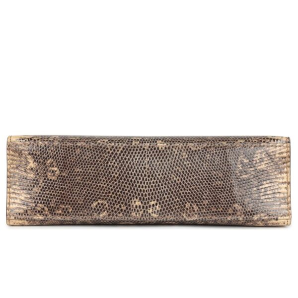 HERMÈS KELLY POCHETTE DESERT VARANUS SALVATOR LIZARD PALLADIUM HARDWARE - Image 5