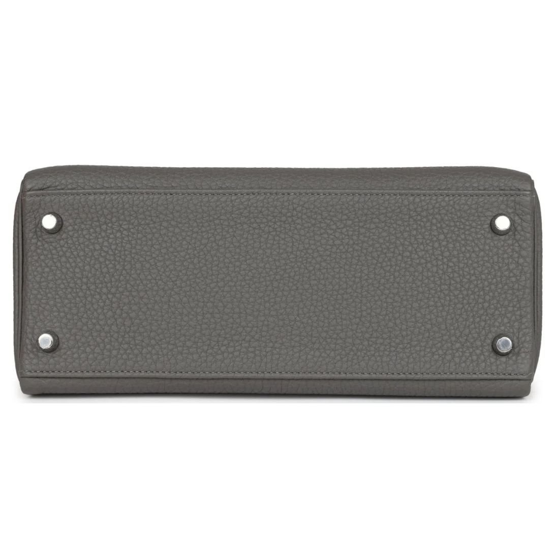 HERMÈS KELLY RETOURNE 28 GRIS MEYER CLEMENCE PALLADIUM HARDWARE - Image 5