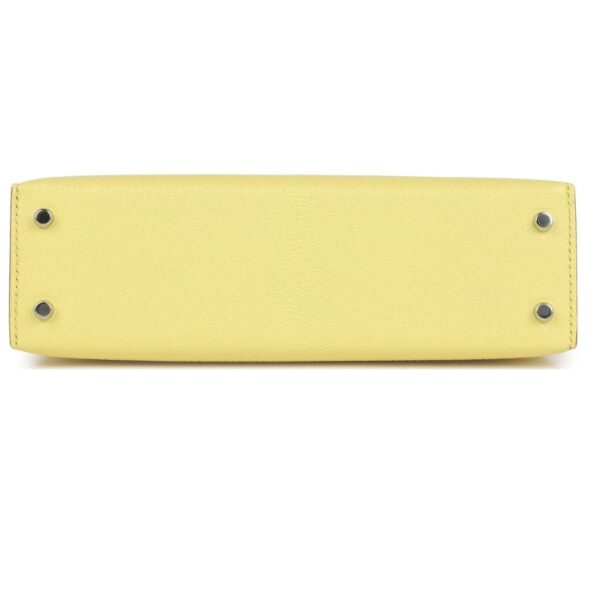 HERMÈS KELLY SELLIER 20 LIMONCELLO CHEVRE PALLADIUM HARDWARE - Image 5