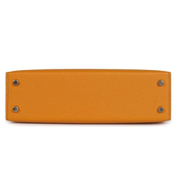 HERMÈS KELLY SELLIER 20 MOUTARDE CHEVRE PALLADIUM HARDWARE - Image 5