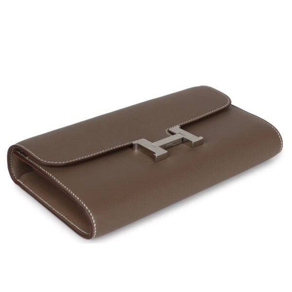 HERMÈS CONSTANCE WALLET TO GO ETOUPE EVERCOLOR PALLADIUM HARDWARE - Image 5