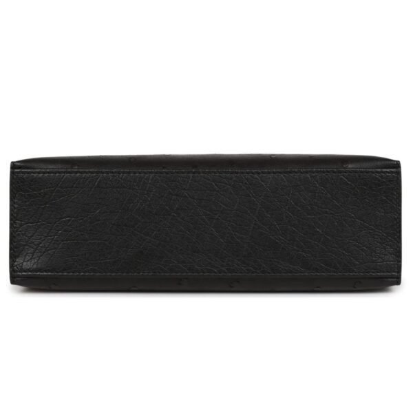 HERMÈS KELLY POCHETTE BLACK OSTRICH GOLD HARDWARE - Image 5