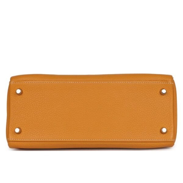 PRE-OWNED HERMÈS KELLY RETOURNE 28 MOUTARDE CLEMENCE PALLADIUM HARDWARE - Image 5