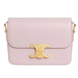 CELINE TEEN TRIOMPHE BAG IN SHINY CALFSKIN PASTEL PINK