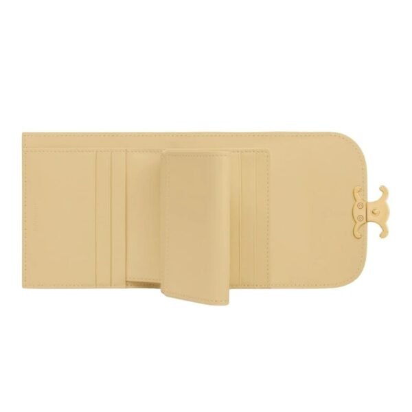 CELINE SMALL FLAP WALLET TRIOMPHE IN SHINY CALFSKIN SPRING YELLOW - Image 17