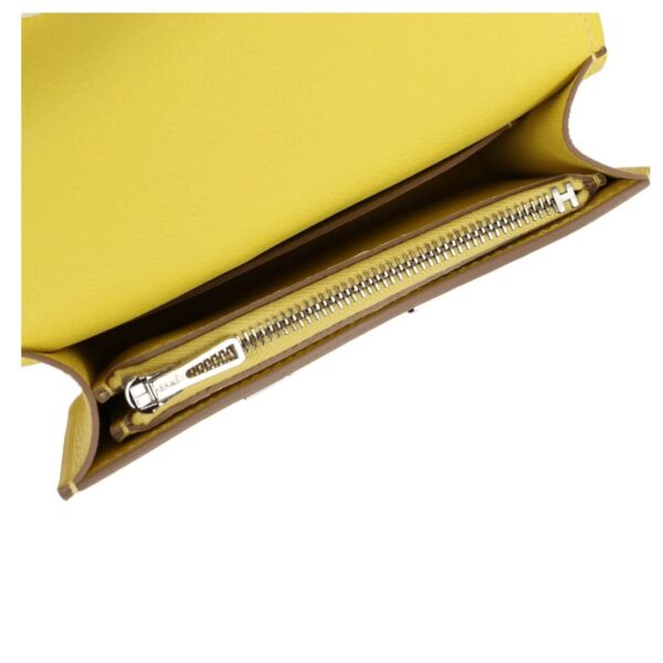 HERMÈS CONSTANCE SLIM WALLET LIME EVERCOLOR PALLADIUM HARDWARE - Image 6