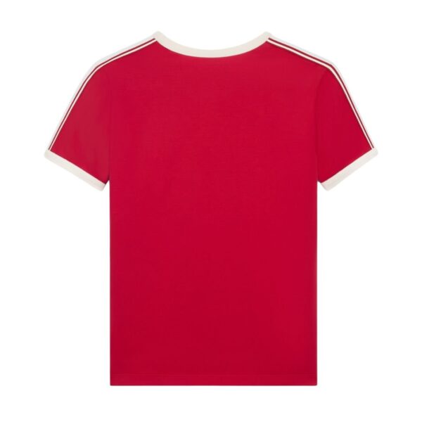 CELINE REGULAR T SHIRT IN COTTON JERSEY CARMIN-CREAM - Image 3