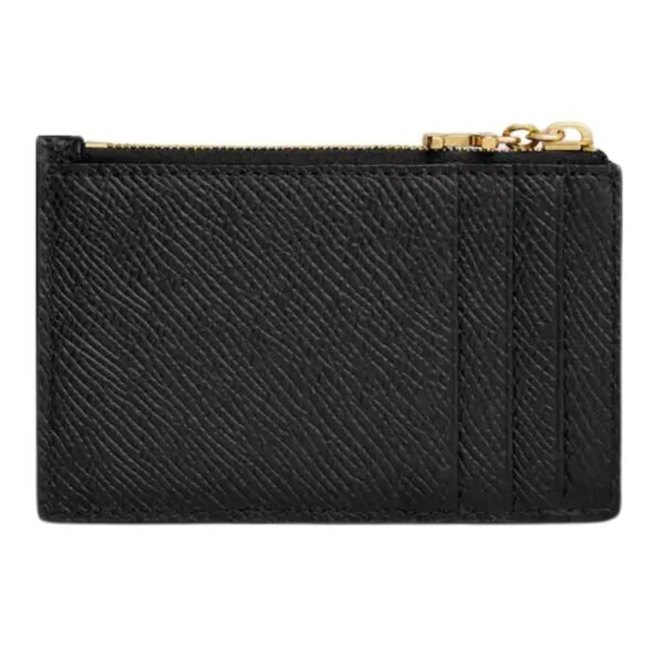 CELINE ZIPPED CARD HOLDER TRIOMPHE CHARMS IN GRAINED CALFSKIN BLACK - Image 4