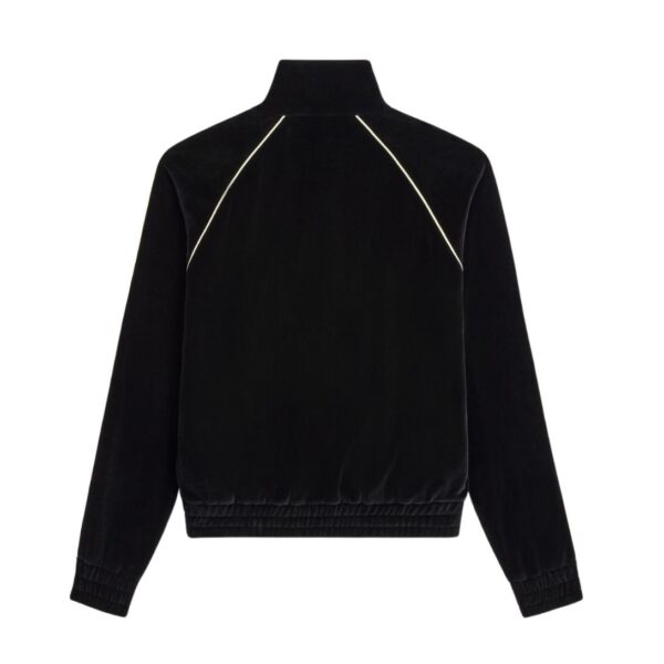 CELINE TRIOMPHE TRACKSUIT JACKET IN VELVET JERSEY BLACK - Image 4