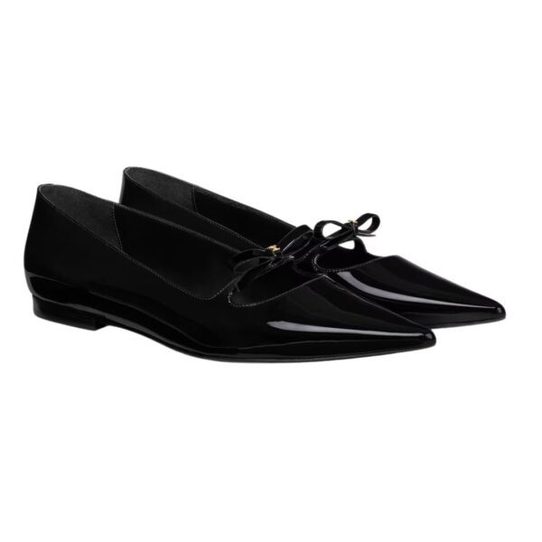 CELINE SUZY POINTY TOE BALLERINA IN PATENT CALFSKIN BLACK - Image 3