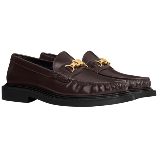 CELINE UNIVERSITÉ TRIOMPHE CHAIN LOAFFER IN POLISHED BULL DARK BROWN - Image 3