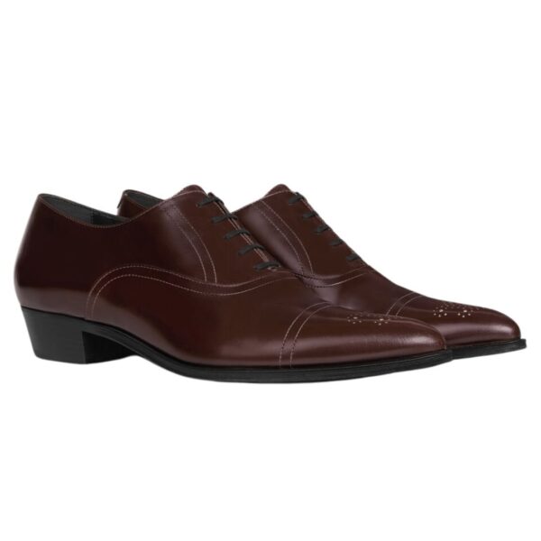 CELINE JUDE PERFORATED OXFORD IN POLISHED BULL DARK BROWN - Image 3