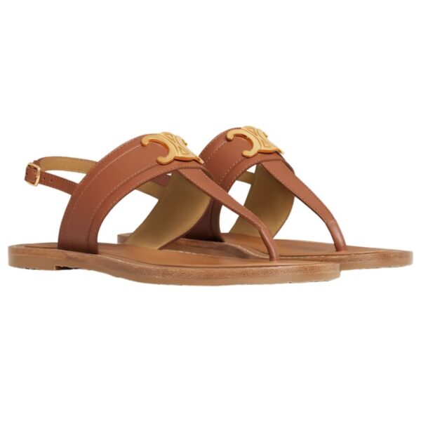 CELINE LYMPIA TRIOMPHE THONG IN CALFSKIN TAN - Image 3