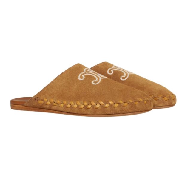 CELINE MARLOU TRIOMPHE MULE IN SUEDE CALFSKIN - Image 2