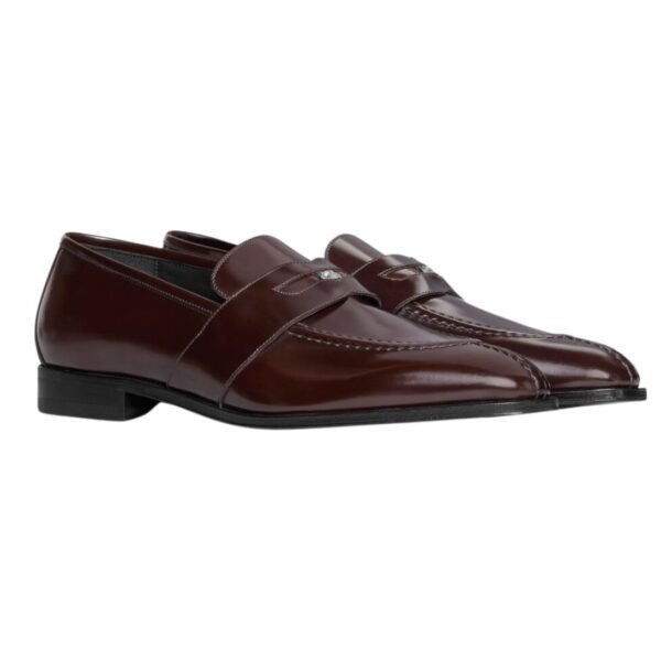 CELINE MALAQUAIS PENNY TRIOMPHE LOAFER IN POLISHED BULL DARK BROWN - Image 3