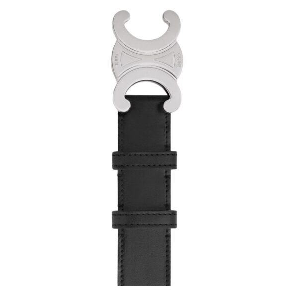 CELINE LARGE TRIOMPHE BELT IN VINTAGE CALFSKIN BLACK - Image 4