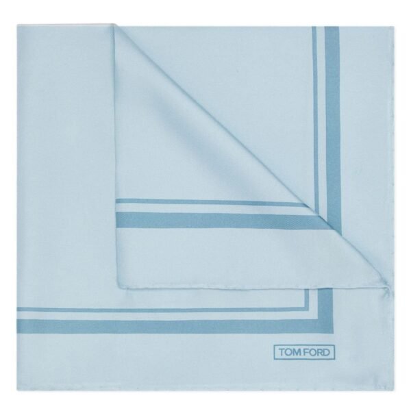 TOM FORD TONAL FRAME POCKET SQUARE LIGHT BLUE - Image 4