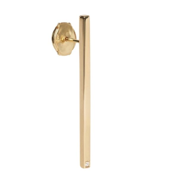 CELINE SENTIMENTAL STRAIGHT EARRING IN YELLOW GOLD AND DIAMOND - Image 2