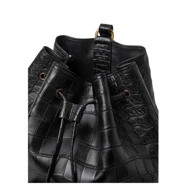 LORO PIANA EXTRA DRAWSTRING BACKPACK L27 BLACK - Image 6