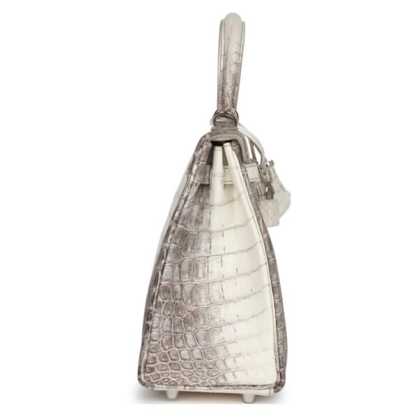 HERMÈS KELLY RETOURNE 25 HIMALAYA NILOTICUS CROCODILE PALLADIUM HARDWARE - Image 5