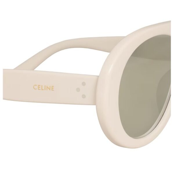 CELINE AVIATOR S300 SUNGLASSES IN ACETATE WITH MIRROR LENSES IVORY - Image 3
