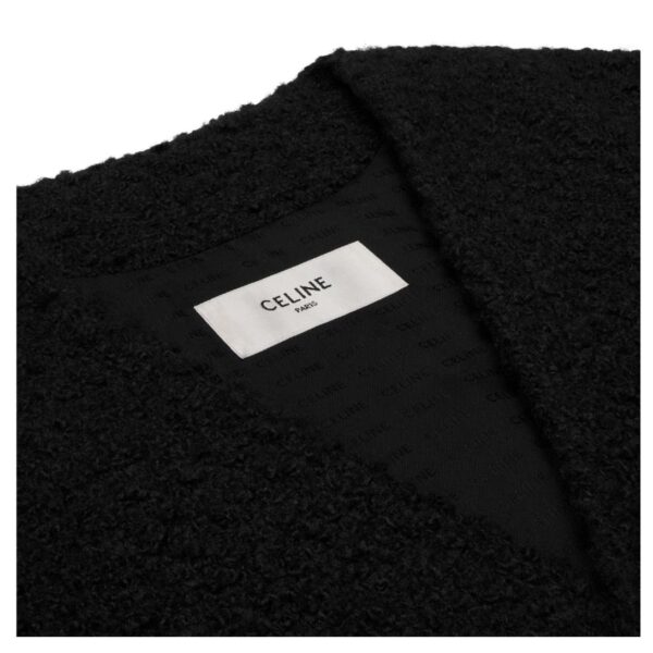 CELINE OVERSIZED JACKET IN CASHMERE NATTÉ BLACK - Image 4
