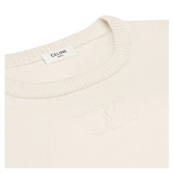 CELINE CREW NECK SWEATER IN HERITAGE CASHMERE OFF WHITE - Image 4
