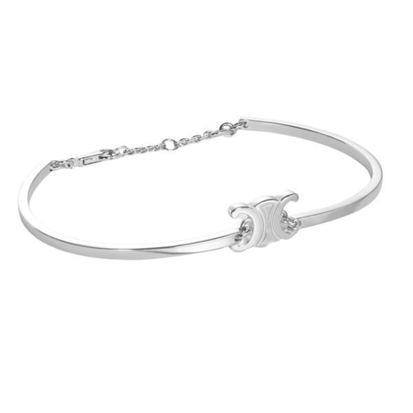 CELINE TRIOMPHE ARTICULATED BRACELET IN BRASS WITH RHODIUM FINISH - Image 3
