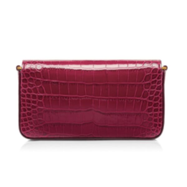 TOM FORD SHINY STAMPED CROCODILE LEATHER WALLIS MINI BAG RASPBERRY - Image 3