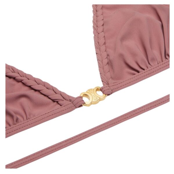 CELINE TRIOMPHE TRIANGLE TOP IN MATTE JERSEY ROSE PASSE - Image 4