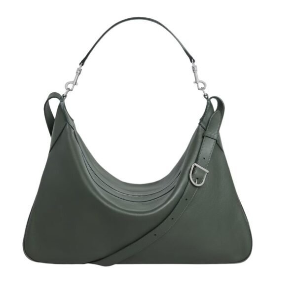 CELINE LARGE STRAP ROMY IN SUPPLE GRAINED CALFSKIN DARK ARMY - Image 4