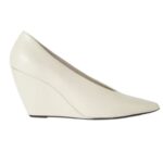 LORO PIANA VIOLA HIGH WEDGE PUMP COOKIES AND CREAM
