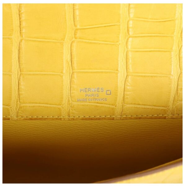 HERMÈS KELLY CUT MIMOSA MATTE ALLIGATOR PALLADIUM HARDWARE - Image 5