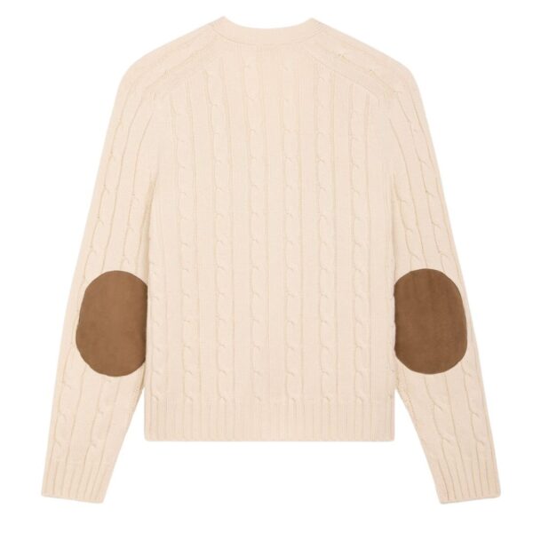 CELINE TRIOMPHE CARDIGAN IN CABLE KNIT CASHMERE CREAM - Image 5
