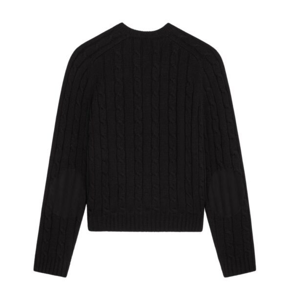 CELINE CABLE KNIT TRIOMPHE SWEATER IN CASHMERE BLACK - Image 3