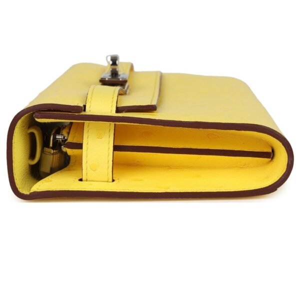 HERMÈS KELLY TO GO WALLET JAUNE CITRON OSTRICH PALLADIUM HARDWARE - Image 6