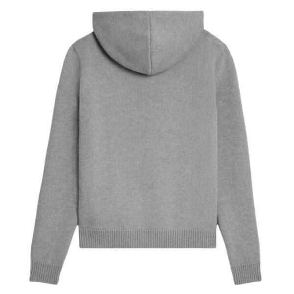 CELINE TRIOMPHE HOODED SWEATER IN WOOL AND CASHMERE MEDIUM GREY - Image 3