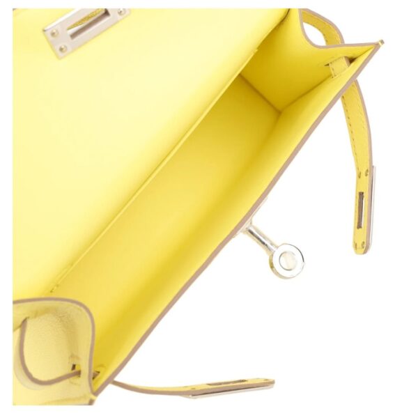 HERMÈS KELLY SELLIER 20 LIMONCELLO CHEVRE PALLADIUM HARDWARE - Image 6