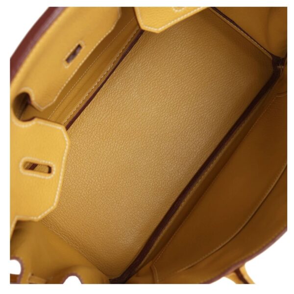 PRE-OWNED HERMÈS BIRKIN 30 CURRY TOGO PALLADIUM HARDWARE - Image 6