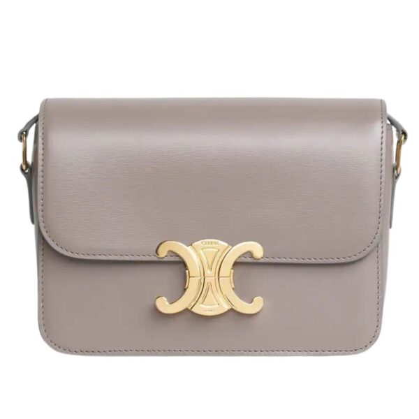 CELINE TEEN TRIOMPHE BAG IN SHINY CALFSKIN ALMOND GREEN - Image 16