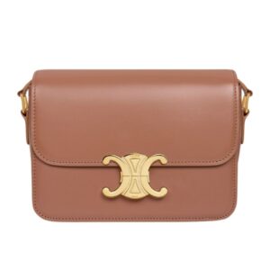 CELINE TEEN TRIOMPHE BAG IN SHINY CALFSKIN BRONZE