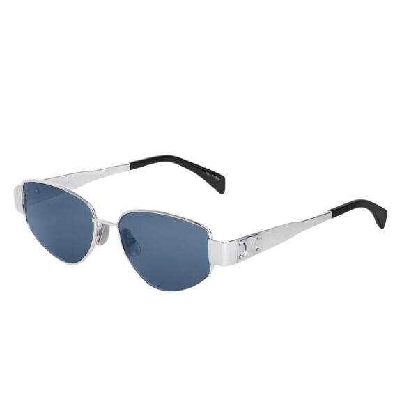 CELINE TRIOMPHE METAL 04 SUNGLASSES IN METAL SILVER-BLUE - Image 4